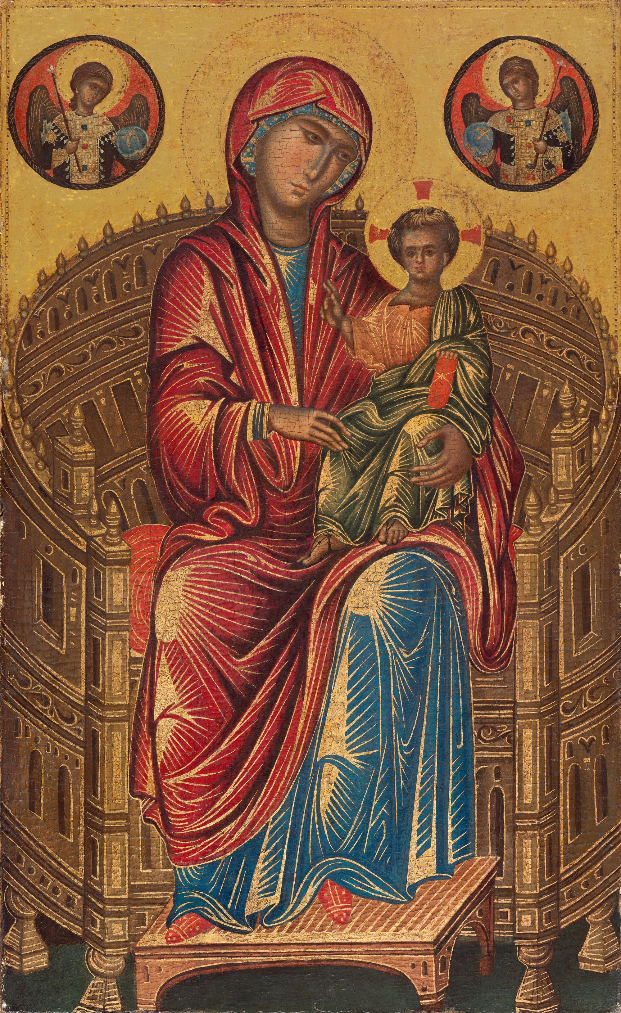 Madonna and Child on a Curved Throne (1260/1280) - Public Domain Catholic Painting
