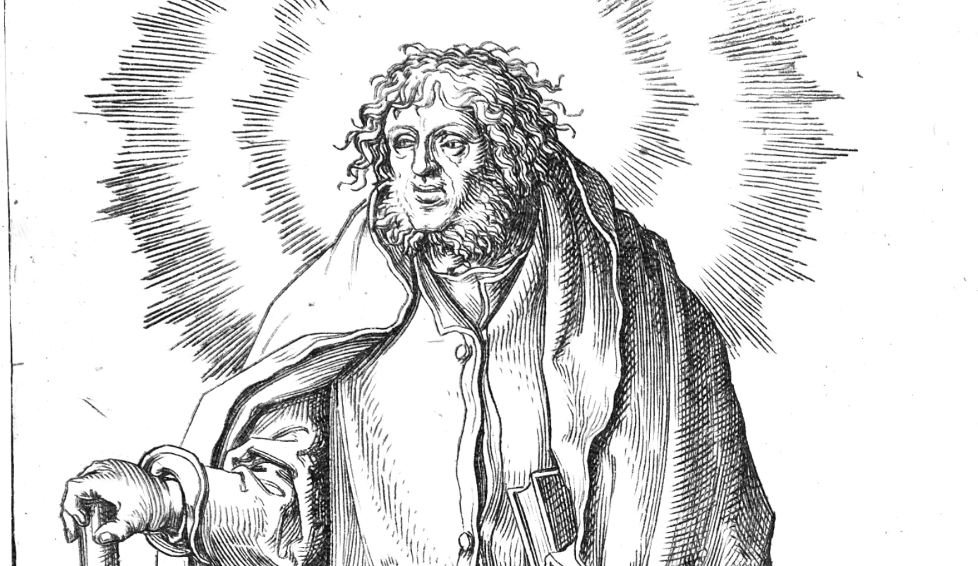 St. James Minor (1510) by Lucas Huygensz van Leyden - Catholic Coloring Page