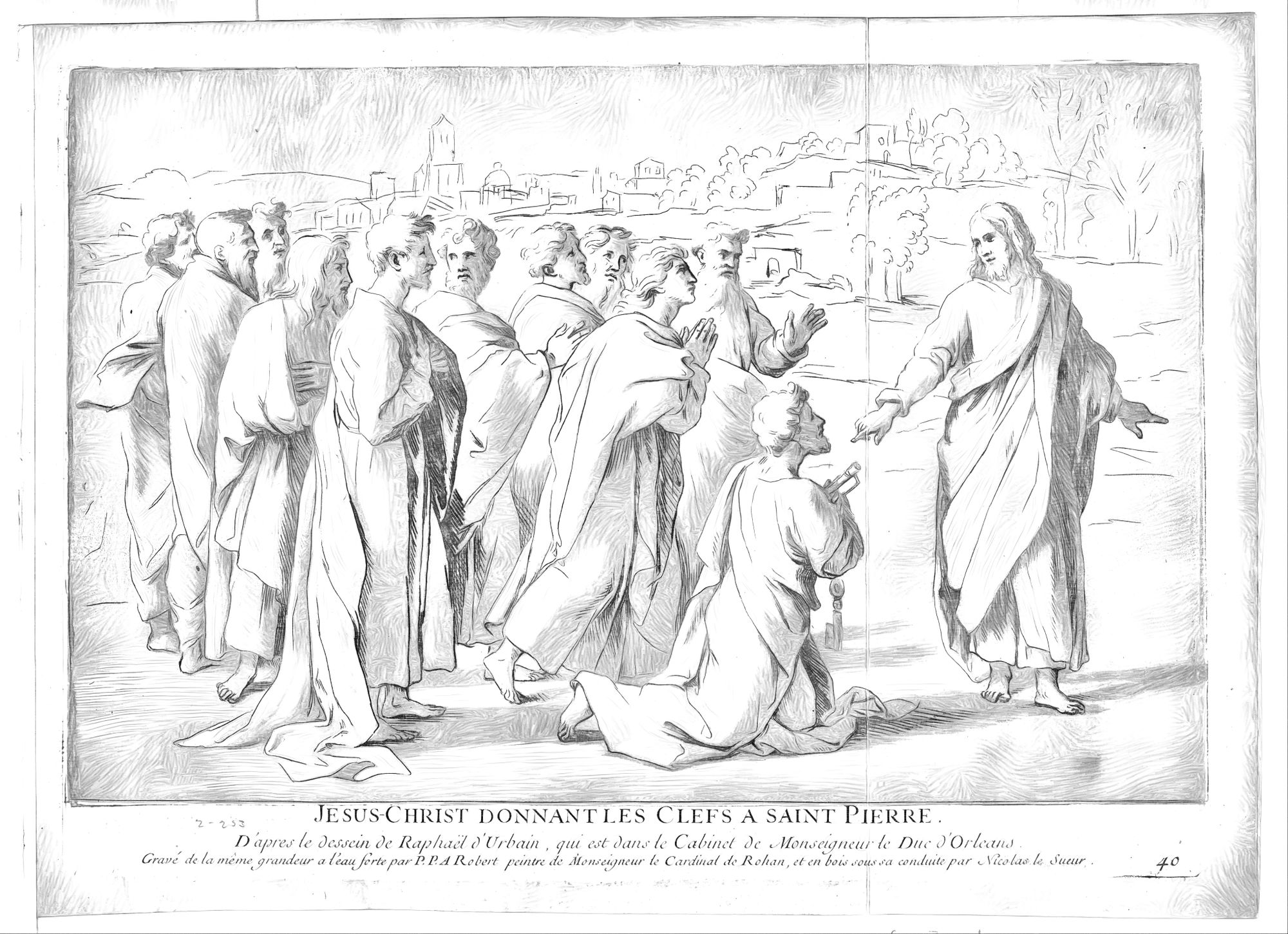 Christ and the Apostles (18th Century) after Raphael - Bible Coloring Page